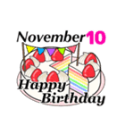 11月1日～11月16日のお誕生日ケーキ（個別スタンプ：18）