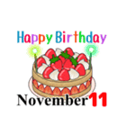 11月1日～11月16日のお誕生日ケーキ（個別スタンプ：19）
