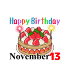 11月1日～11月16日のお誕生日ケーキ（個別スタンプ：21）