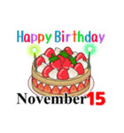 11月1日～11月16日のお誕生日ケーキ（個別スタンプ：23）
