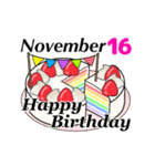 11月1日～11月16日のお誕生日ケーキ（個別スタンプ：24）