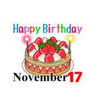 11月17日～11月30日のお誕生日ケーキ（個別スタンプ：11）