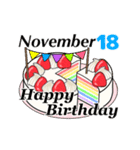 11月17日～11月30日のお誕生日ケーキ（個別スタンプ：12）