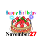 11月17日～11月30日のお誕生日ケーキ（個別スタンプ：21）