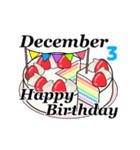 12月1日～12月16日のお誕生日ケーキ（個別スタンプ：11）