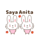 Cute rabbit stickers name, Anita（個別スタンプ：1）