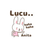 Cute rabbit stickers name, Anita（個別スタンプ：18）
