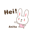 Cute rabbit stickers name, Anita（個別スタンプ：24）