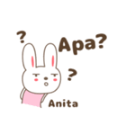 Cute rabbit stickers name, Anita（個別スタンプ：32）