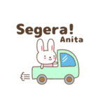 Cute rabbit stickers name, Anita（個別スタンプ：33）