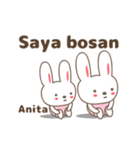 Cute rabbit stickers name, Anita（個別スタンプ：38）