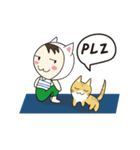 猫と一緒にヨガをやりましょう！（個別スタンプ：13）