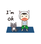 猫と一緒にヨガをやりましょう！（個別スタンプ：15）