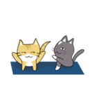 猫と一緒にヨガをやりましょう！（個別スタンプ：16）