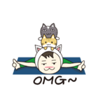 猫と一緒にヨガをやりましょう！（個別スタンプ：18）