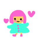 ピンクの髪の女の子（個別スタンプ：1）