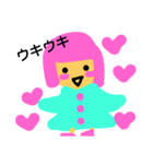 ピンクの髪の女の子（個別スタンプ：4）