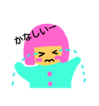 ピンクの髪の女の子（個別スタンプ：6）