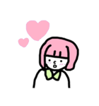 ピンク髪の女性（個別スタンプ：39）
