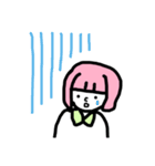 ピンク髪の女性（個別スタンプ：40）