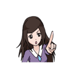 実践的な女の子（個別スタンプ：14）