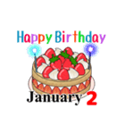 1月1日～1月16日のお誕生日ケーキ（個別スタンプ：10）