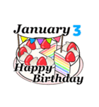 1月1日～1月16日のお誕生日ケーキ（個別スタンプ：11）