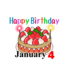 1月1日～1月16日のお誕生日ケーキ（個別スタンプ：12）