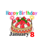 1月1日～1月16日のお誕生日ケーキ（個別スタンプ：16）
