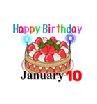 1月1日～1月16日のお誕生日ケーキ（個別スタンプ：18）