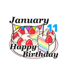 1月1日～1月16日のお誕生日ケーキ（個別スタンプ：19）