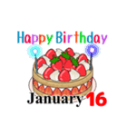 1月1日～1月16日のお誕生日ケーキ（個別スタンプ：24）