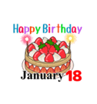1月17日～1月31日のお誕生日ケーキ（個別スタンプ：11）