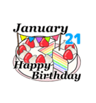 1月17日～1月31日のお誕生日ケーキ（個別スタンプ：14）