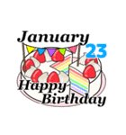 1月17日～1月31日のお誕生日ケーキ（個別スタンプ：16）