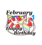2月1日～2月16日のお誕生日ケーキ（個別スタンプ：9）