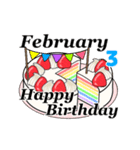 2月1日～2月16日のお誕生日ケーキ（個別スタンプ：11）