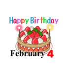 2月1日～2月16日のお誕生日ケーキ（個別スタンプ：12）