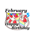 2月1日～2月16日のお誕生日ケーキ（個別スタンプ：13）