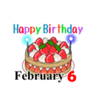 2月1日～2月16日のお誕生日ケーキ（個別スタンプ：14）