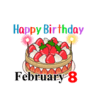2月1日～2月16日のお誕生日ケーキ（個別スタンプ：16）
