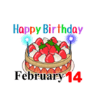 2月1日～2月16日のお誕生日ケーキ（個別スタンプ：22）