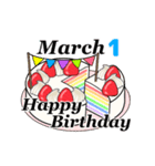 3月1日～3月16日のお誕生日ケーキ（個別スタンプ：9）