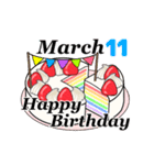 3月1日～3月16日のお誕生日ケーキ（個別スタンプ：19）