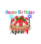 4月1日～4月16日のお誕生日ケーキ（個別スタンプ：9）