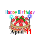 4月1日～4月16日のお誕生日ケーキ（個別スタンプ：19）