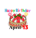 4月1日～4月16日のお誕生日ケーキ（個別スタンプ：21）
