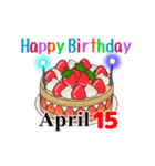 4月1日～4月16日のお誕生日ケーキ（個別スタンプ：23）