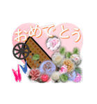 よく使う日常挨拶♥薔薇の花ワゴン_2（個別スタンプ：6）