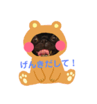 黒パグしんちゃん（犬）（個別スタンプ：7）
